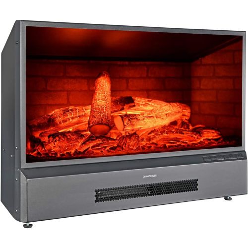  GMHome 32 Inches Electric Fireplace Insert Free Standing Fireplace Heater, with Remote Control, with Fire Crackling Sound, 750/1500W, Black