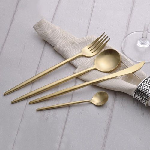  GMMH cutlery set made of stainless steel, matt rust-proof, dishwasher-safe, elegant design