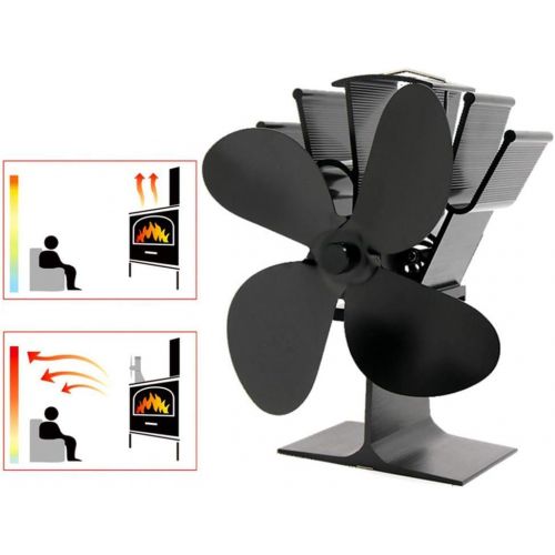  GNLIAN YF CHEN Saw Blades 4 Blade Fireplace Fan, Heat Powered Wood Stove Fan for Wood Burning/Log Burner/Fireplace, Ultra Quiet Fireplace Eco Friendly and Efficient Heat Distributi