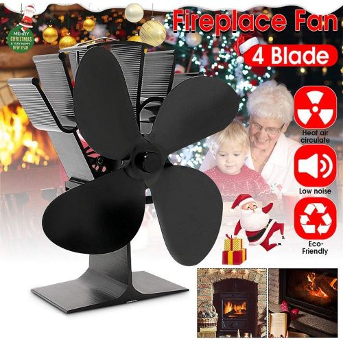  GNLIAN YF CHEN Saw Blades 4 Blade Fireplace Fan, Heat Powered Wood Stove Fan for Wood Burning/Log Burner/Fireplace, Ultra Quiet Fireplace Eco Friendly and Efficient Heat Distributi