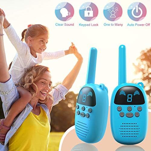  [아마존베스트]Children Walkie Talkies for 4-12 Year Old Boys Girls, GOCOM Portable Two Way Radios Kids Gift, Long Range Child Walky Talky Toys for Outside, Camping, Hiking (Blue, 2 Pack)