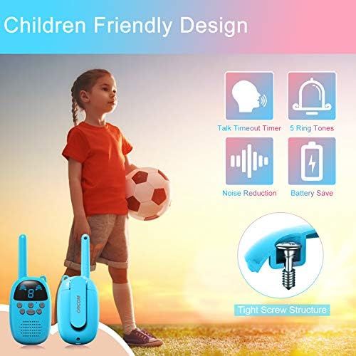  [아마존베스트]Children Walkie Talkies for 4-12 Year Old Boys Girls, GOCOM Portable Two Way Radios Kids Gift, Long Range Child Walky Talky Toys for Outside, Camping, Hiking (Blue, 2 Pack)