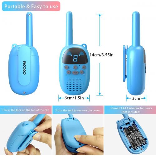  [아마존베스트]Children Walkie Talkies for 4-12 Year Old Boys Girls, GOCOM Portable Two Way Radios Kids Gift, Long Range Child Walky Talky Toys for Outside, Camping, Hiking (Blue, 2 Pack)