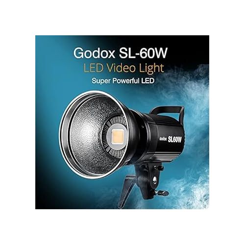  Godox SL-60W 60W CRI95+ Qa>90 5600¡A300K Bowens Mount Led Continuous Video Light, Brightness Adjustment, 433MHz Grouping System,for Video Recording,Wedding,Outdoor Shooting