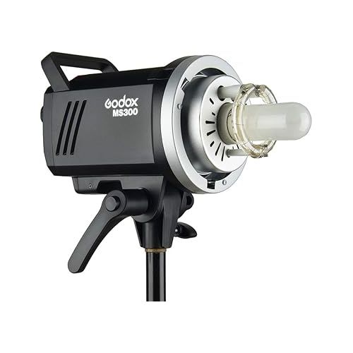  Godox MS300 Compact Studio Flash 300W 2.4G Wireless Monolight with 150W Modeling Lamp,Outstanding Power Output Stability,Anti-Preflash,Bowens Mount,5600±200K CCT,0.1～1.8S Recycle Time