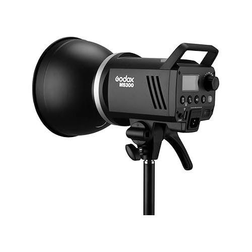  Godox MS300 Compact Studio Flash 300W 2.4G Wireless Monolight with 150W Modeling Lamp,Outstanding Power Output Stability,Anti-Preflash,Bowens Mount,5600±200K CCT,0.1～1.8S Recycle Time