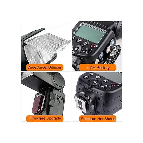  Godox TT600 2.4G Wireless Flash Speedlite Master/Slave Flash with Built-in Trigger System Compatible for Canon Nikon Pentax Olympus Fujifilm Panasonic (TT600)