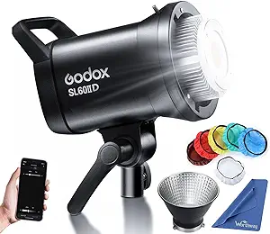 Godox SL-60W Upgraded Version SL60IID 70W LED Video Light,8 FX Effects,APP Control,Bowens Mount,Easy to Carry,Continuous Video Light for Video Recording,Photography