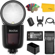 Godox V1 V1-C V1C Round Head Camera Flash for Canon, 2.4G Wireless Speedlight 1/8000s HSS TTL Speedlite for Canon, 2600mAh Li-ion Battery, 480 Full Power Shots, 10 Levels LED Modeling Lamp