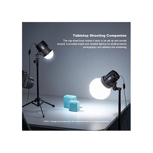  Godox Litemons Tabletop LED Light with Holder & Power Cable, 3200K-6500K 38W Bi-Color LED Video Light, CRI 95+/TLCl 96+, 11 FX Light Effects for Short Film Shooting and Live Streaming