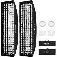 Godox 13 x 63 inch Strip Beehive Honeycomd Grid Softbox with Bowens Mount Speedring Compatible for Godox Studio Flash and Other Strobe Lighting&Carry Bag(2PCS) (35 x 160cm)