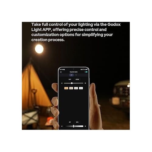  Godox ML60II Bi 70W Video Light, Bi-Color 2800-6500K, CRI≥96 TLCI≥97, 11 FX Light Effects, Bluetooth App Control Godox Mount Lights for Live Streaming, Interview, Still Life Photography, etc