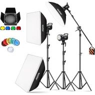 Godox 3Pack SL60IID LED Video Light Kit,70W 5600K±200K Photography Studio Lighting with Reflector,CRI96+,TLCI97+,8 FX Light Effects,APP Control(Upgraded Version for SL60W SL-60W)