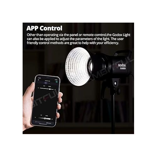  Godox SL60II-D SL-60W Upgraded CRI 96+,TLCI 97+ LED Video Light White Daylight Continuous Light 5600±200K 70W Bowens Mount New APP Control with 8-FX Effects + RC-A6 Remote Control