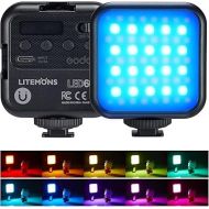 Godox LITEMONS LED6R RGB Camera Light, 1800mAh Rechargeable Led Video Light with 3200k-6500k CRI 95+, 13 FX-Light Effects, Support CCT/HSI Mode, for Photography Living Vlog