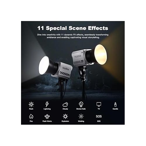  Godox ML60IIBi 70W LED Video Light Kit (ML60II Bi Kit1)