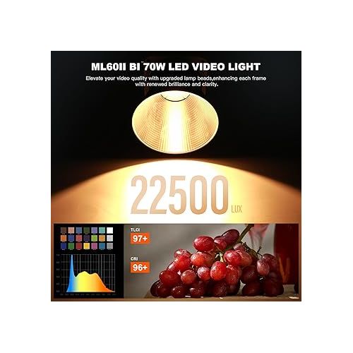  Godox ML60IIBi 70W LED Video Light Kit (ML60II Bi Kit1)