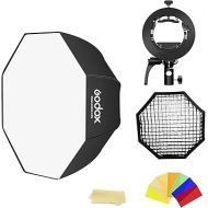 Godox SB-UE 37inch/95cm Umbrella Octagon Softbox with S2 Speedlite Bracket Bowens Mount Holder and Honeycomb Grid for Photography Studio Strobe Flash Speedlite Speedlight