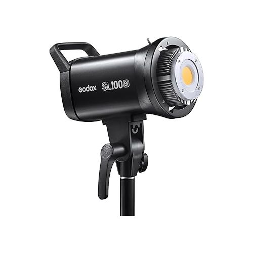  Godox SL100Bi LED Video Light 100W Bi-Color 2800-6500K CRI96+ TLCI97+ 11 Lighting Effect LED Continuous Video Lighting Film Lights Bowens Mount for Video Live, Content Creating, Commercial Production