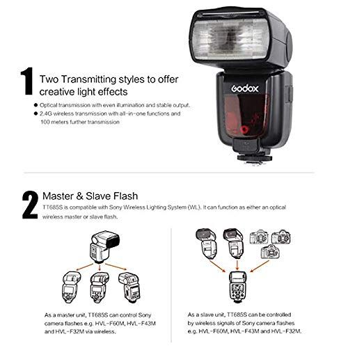  Camera Speedlite Flash,Professional Speedlite Flash Godox TT685 for Sony, High Speed Thinklite with Hot shoe for Most DSLR Digital Camera