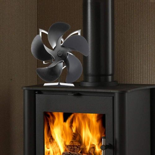  GOFEI New Wood Burning Stove Fan, 5 Blades Heat Powered Stove Fan Log Wood Burner Quiet Home Fireplace Fan Efficient Heat Distribution