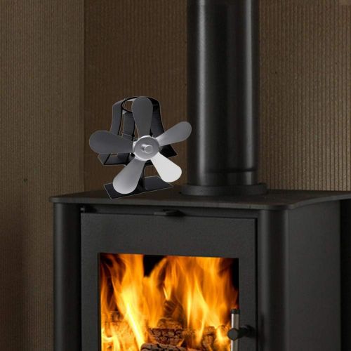  GOFEI Wood Burning Stove Fan, Alumina Wood Burner 5 Blade Ultra Quiet Warm Thermal Fireplace Fan for Wood/Coal Or Pellet Burning Stove