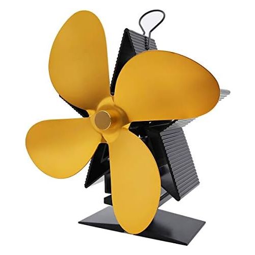  GOFEI Premium Wood Stove Fan Heat Powered, Alumina 4 Blade Ultra Quiet Warm Fireplace Fan Thermal Power Fan for Wood/Coal Or Pellet Burning Stove
