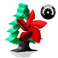 GOFEI Christmas Tree Fireplace Fan Quiet Home Fireplace Fan Efficient Heat Distribution 5 Blades Wood Stove Fan for Gifts/Winter Heating/Decoration