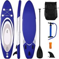 GOFLAME 11' Inflatable Stand up Paddle Board Adjustable Paddle, Leash, Pump and Backpack,Surfboard SUP Board with Pump Repair Kit, 6 Inch Thick (Blue, 11')