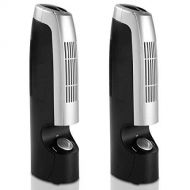 GOFLAME Air Purifier 2 PCS for Allergies, Germs, Dust, Pets, Smoke, Pollen, Odors, Air Cleaner with Whisper 2 Speed Operations,Silver and Black