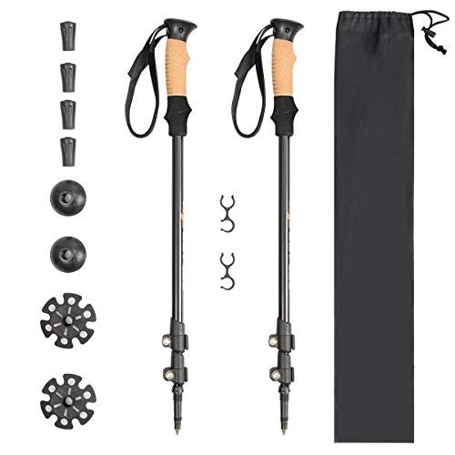  GOFLAME Trekking Poles 2 Pack Walking Hiking Anti-Shock Climbing Sticks Adjustable Lightweight Alpenstock Hicking Stick