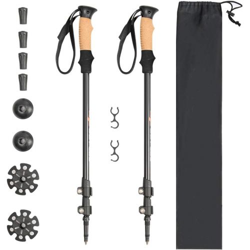  GOFLAME Trekking Poles 2 Pack Walking Hiking Anti-Shock Climbing Sticks Adjustable Lightweight Alpenstock Hicking Stick