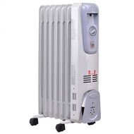 GOFLAME Oil Filled Radiator Heater, 1500W Portable Space Heater with Adjustable Thermostat, Tip-over & Overheated Protection, 3 Heat Settings with Quiet Operation, Electric Heater