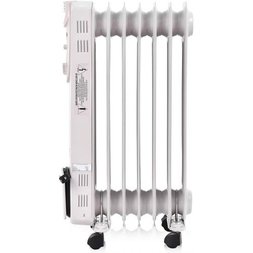  GOFLAME Oil Filled Radiator Heater with Wheels, 1500W Quiet Operation, Portable Home Office Space Heater with Adjustable Thermostat, Tip-over & Overheated Protection, 3 Heat Settin