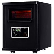 GOFLAME Infrared Electric Space Heater with Remote Control, 1500W Portable Room Heater with Digital Thermostat and Timer, Overheated Protection