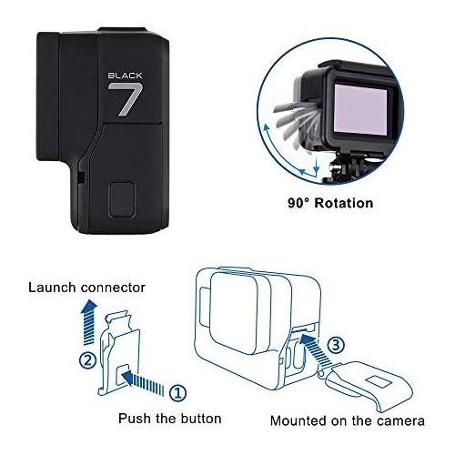  [2 Pack] GOHIGH Replacement Side Door for GoPro Hero 7 Black Spare Side Cap USB-C HDMI Cover Repair Part for GoPro 7 Action Camera Accessory