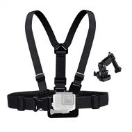 GOHIGH Chest Mount Harness Elastic Camera Vest Strap with 3 Way Adjustment Base for GoPro Hero 10/9/8/7/6/5/4/3/3+ Black/ Session/ Fussion, AKASO, Campark, DJI OSMO Action, YI 4K