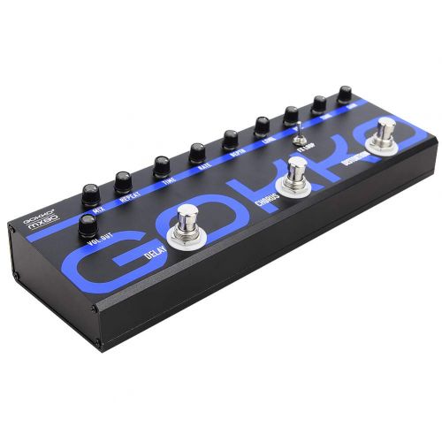  GOKKO AXE MX80 Guitar Multi Effect Pedal, 3 Types Effect: Delay, Chorus, Distortion, w/FX Loop, Built-in Pedal Tuner, AUX Port, AUX/6.35mm Output