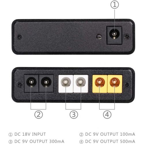  GOKKO Mini Guitar Pedal Power Supply 6 Isolated Outputs DC 9V 100mA/300mA/600mA 2Way Universal Effect Pedal Power Supplies with Smart Short Circuit and Over Current Protection