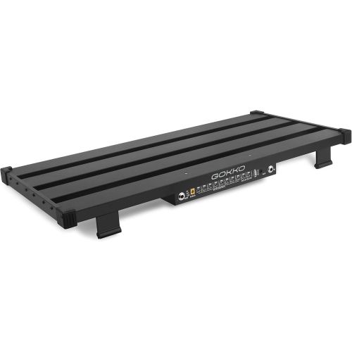  GOKKO GKB-55 Extra Large Guitar Pedal Board with Isolated Power Supply and DI Box, Aluminum Alloy Guitar Pedalboard 25.6 x 12, Come with Mounting Tape and Carry Bag