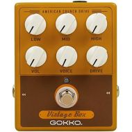 GOKKO GK-33 Vintage Box Acoustic Guitar Pedal, Guitar Effects Pedal for Electric Guitar, 6 Knobs Low Mid High Vol Voice Drive, Analog Fender 57 Deluxe