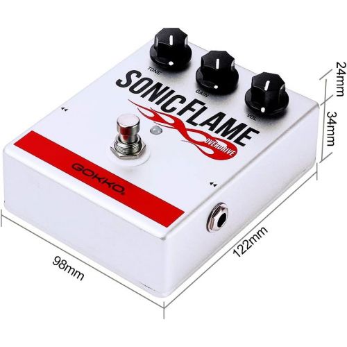  GOKKO Guitar Effects Pedal GK-24 SilverFlame Overdrive Pedal