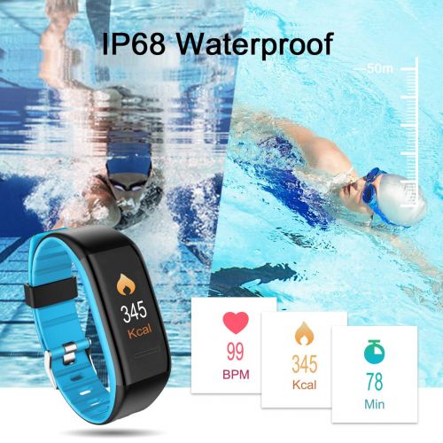  GOKOO Fitness Armband mit Pulsmesser, Smartwatch Fitness Tracker Farbbildschirm Smart Watch Wasserdicht Wasserdicht IP68 Aktivitatstracker Pulsuhren Schrittzaehler Fitness Uhr fuer