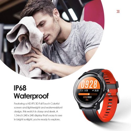  [아마존 핫딜] GOKOO Smart Watch Sport Activity Tracker Waterproof Smartwatch for Men with Blood Pressure Heart Rate Sleep Monitor Breathing Train Step Distance Calorie Full Touch Camera Music Co