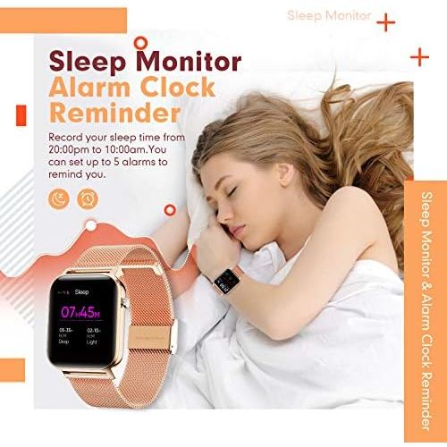  [아마존베스트]Gokoo Womens Smartwatch, 1.4 Inch, IPS HD Touchscreen Fitness Tracker, IP68 Waterproof, SpO2 Stopwatch, Pedometer Watch with Sleep Monitor, Heart Rate Monitor, Music Control, Watch