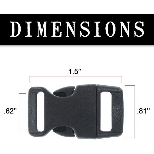  GOLBERG G 5/8 Contoured Side Release Buckles - Ideal for Paracord Bracelets - Multiple Colors & Quantities