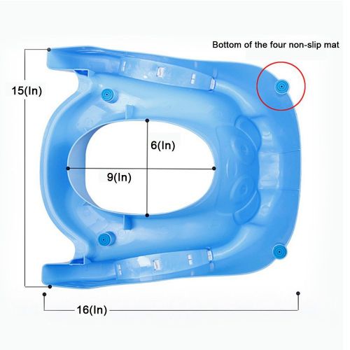  GOLDNCONN Portable and Durable Children Potty Seat with Ladder Kids Toilet Folding Potty Chair Training (Blue L)