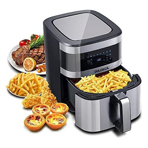  GOLMEZIL Air Fryer 5.5 L XXL, Deep Fryer, 1500 W Fryer Airfryer, Hot Air Fryer with Digital LED Touch Screen, 8 Programmes, Preheating and Keeping Warm, 100 Recipe Booklet, Oil Not