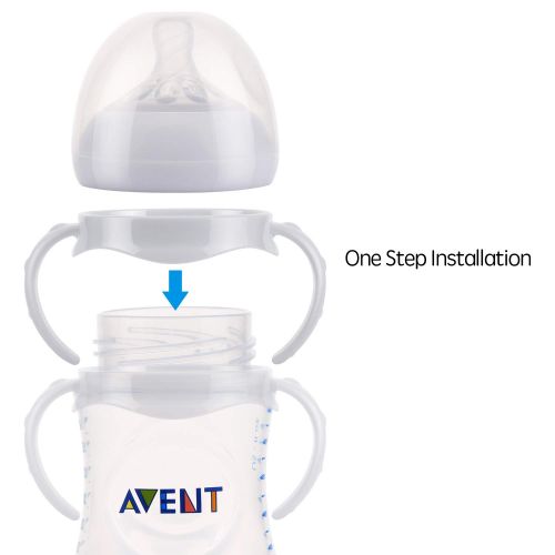  [아마존베스트]GOLOHO Compatible Baby Bottle Handles for Philips Avent Natural Baby Feeding Bottles, 2 Count