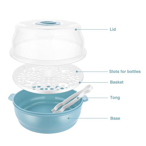  [아마존베스트]GOLOHO Baby Bottle Microwave Steam Sterilizer - Fit 6 Baby Bottles